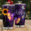 Personalized you are my sunshine night butterfly tumbler