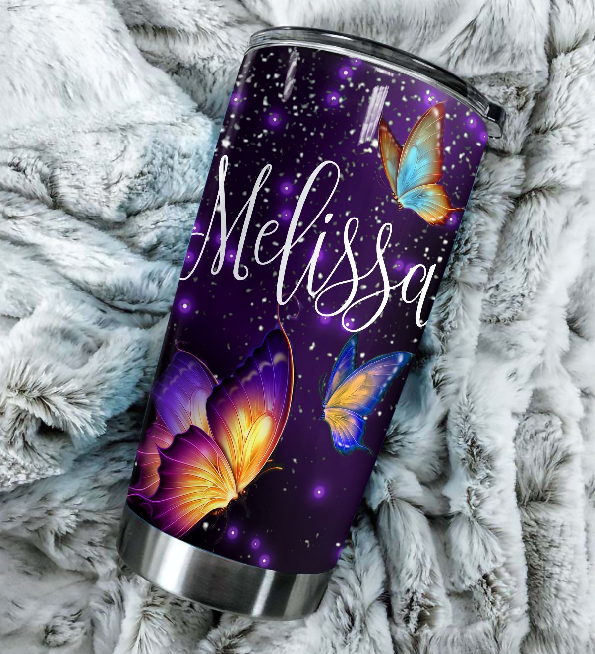 Personalized you are my sunshine night butterfly tumbler 3