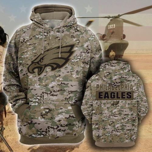 Philadelphia eagles camo full printing hoodie 1