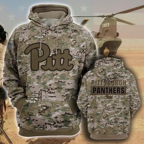 Pittsburgh panthers football camo full printing hoodie 1