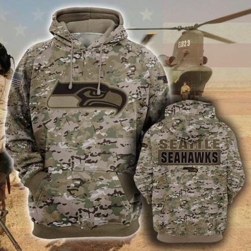 Seattle seahawks camo full printing hoodie 1