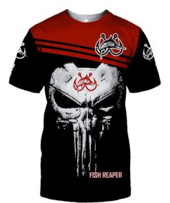 Skull fish reaper all over print tshirt