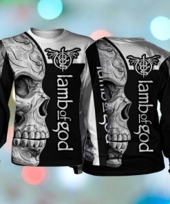 Skull lamb of god rock band full printing sweatshirt