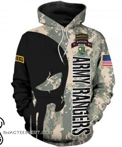 Skull united states army rangers full printing shirt