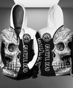 Sugar skull grateful dead full printing zip hoodie