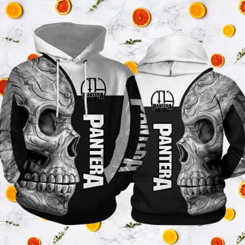 Sugar skull pantera band full printing hoodie