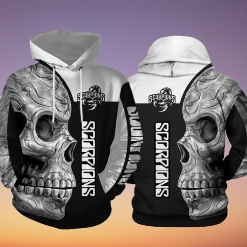 Sugar skull scorpions full printing hoodie
