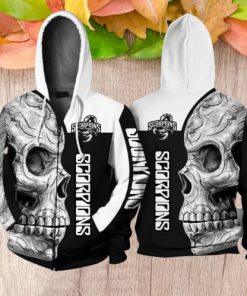 Sugar skull scorpions full printing zip hoodie