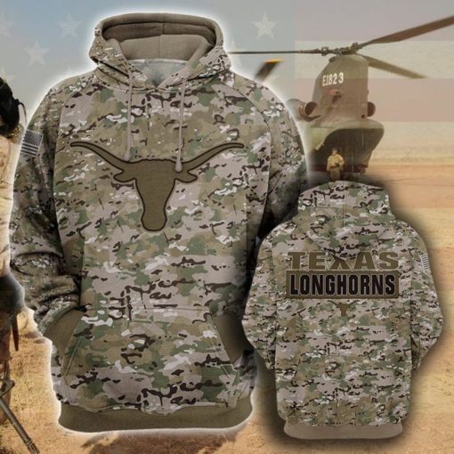 Texas longhorns football camo full printing hoodie 1
