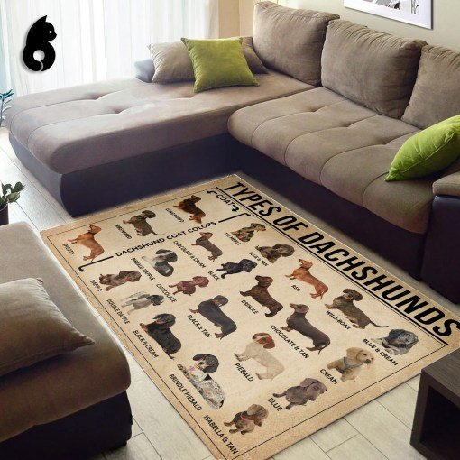 Types of dachshunds all over printed rug 2