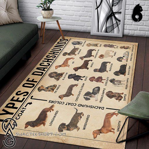 Types of dachshunds all over printed rug