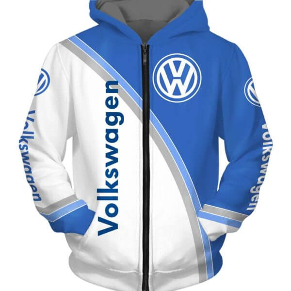 Volkswagen logo full printing zip hoodie