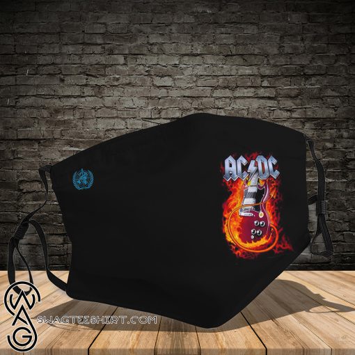 ACDC guitar fire full printing face mask