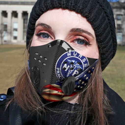 American flag nurse proud carbon pm 2,5 face mask 2