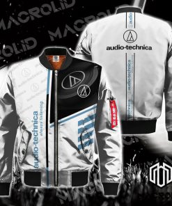 Audio-technica always listening all over printed bomber jacket