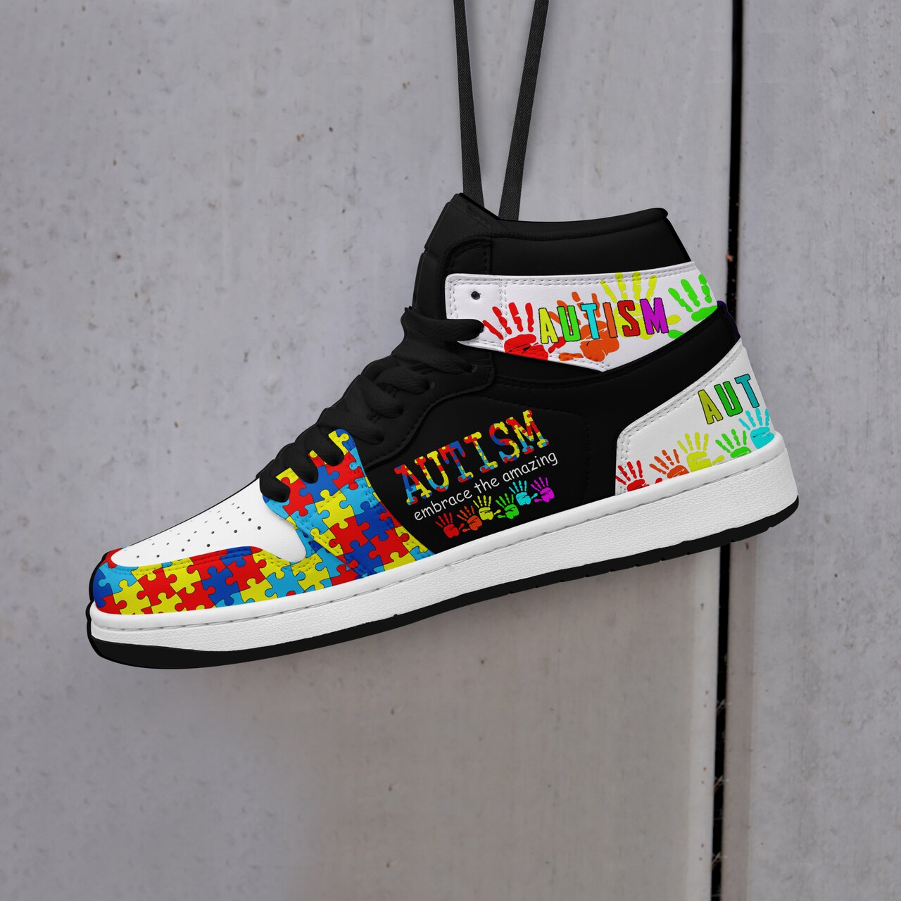 Autism awareness embrace the amazing high top shoes 2