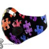 Autism awareness month puzzle pieces filter activated carbon face mask