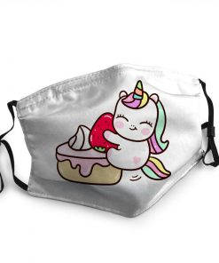 Baby unicorn with cupcake anti-dust face mask 1