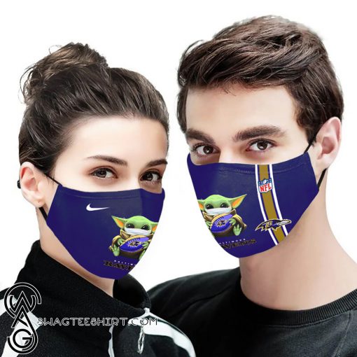 Baby yoda baltimore ravens full printing face mask