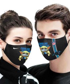Baby yoda carolina panthers full printing face mask 2
