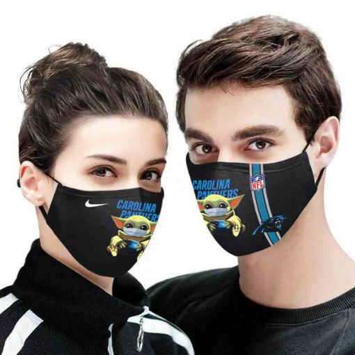 Baby yoda carolina panthers full printing face mask 2