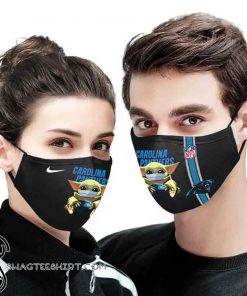 Baby yoda carolina panthers full printing face mask