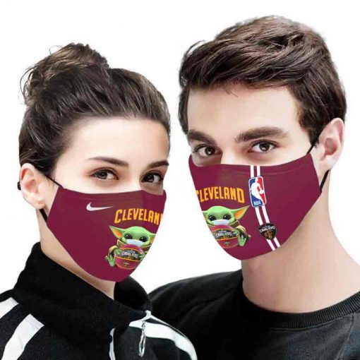 Baby yoda cleveland cavaliers nba full printing face mask 3