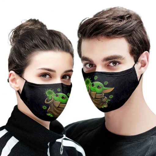 Baby yoda destroy virus full printing face mask 2