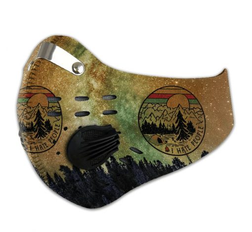Camping i hate people filter activated carbon face mask 1