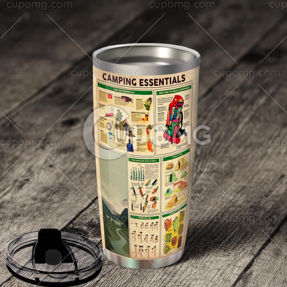 Camping knowledge full over print tumbler 2