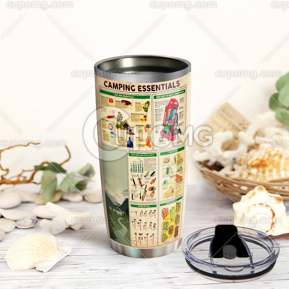 Camping knowledge full over print tumbler 3