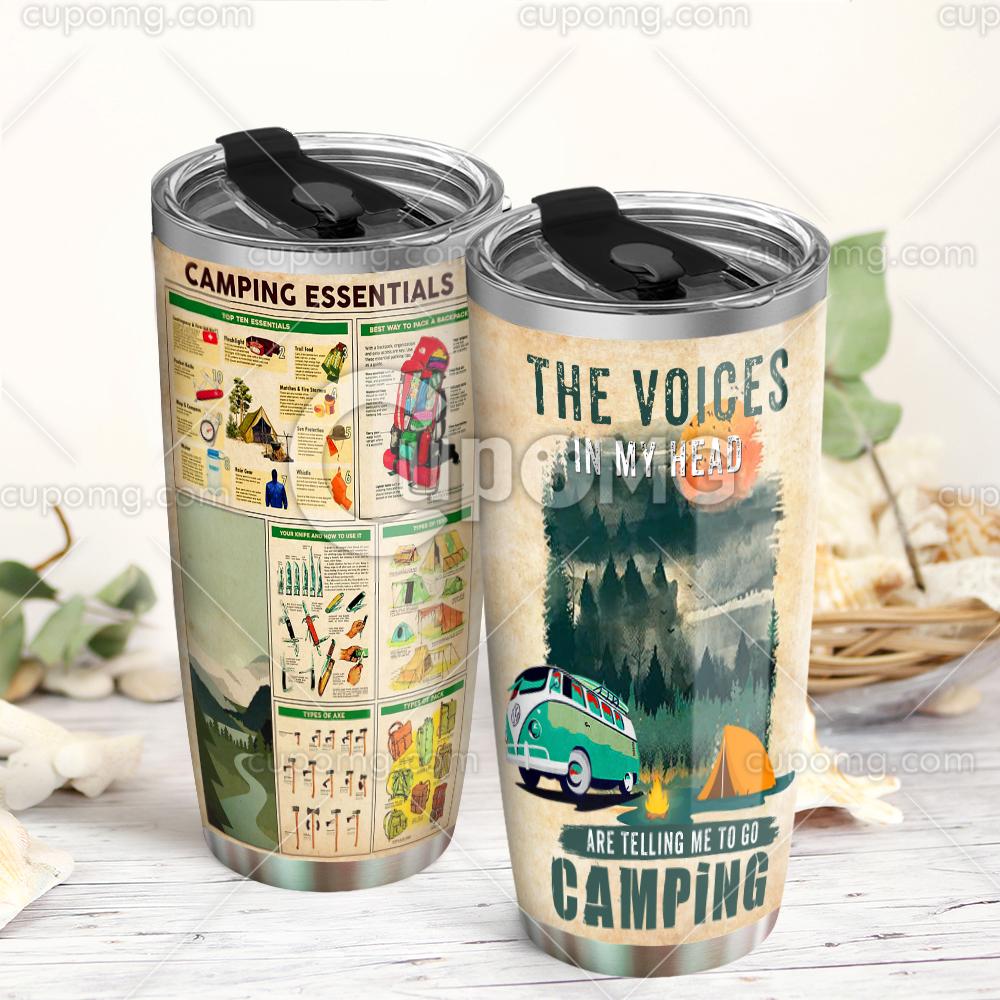 Camping knowledge full over print tumbler 4