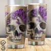 Crystal skull purple full printing steel tumbler