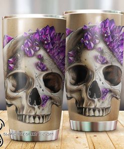 Crystal skull purple full printing steel tumbler