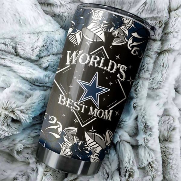 Dallas cowboys world's best mom all over printed steel tumbler 2