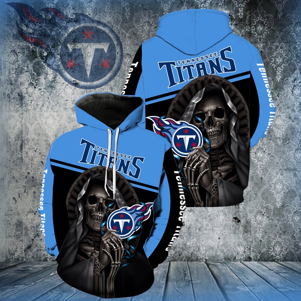 Death skull hold tennessee titans full over print hoodie