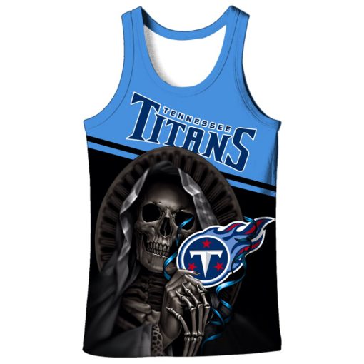 Death skull hold tennessee titans full over print tank top