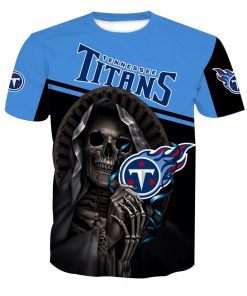 Death skull hold tennessee titans full over print tshirt