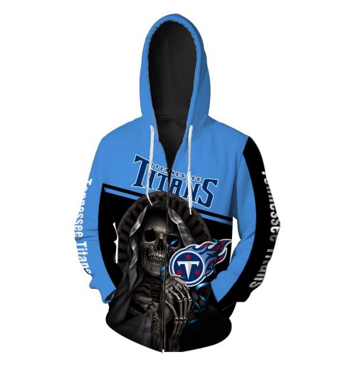 Death skull hold tennessee titans full over print zip hoodie