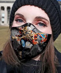 Death skull iron maiden carbon pm 2,5 face mask 1