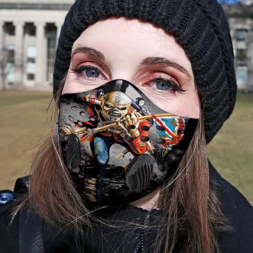 Death skull iron maiden carbon pm 2,5 face mask 1