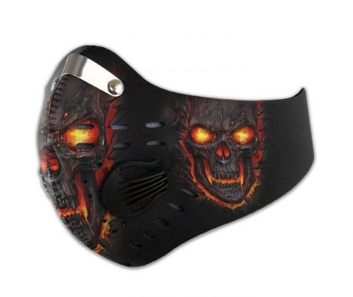 Fire skull carbon pm 2,5 face mask 1