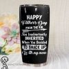 From the kid happy father's day all over printed steel tumbler