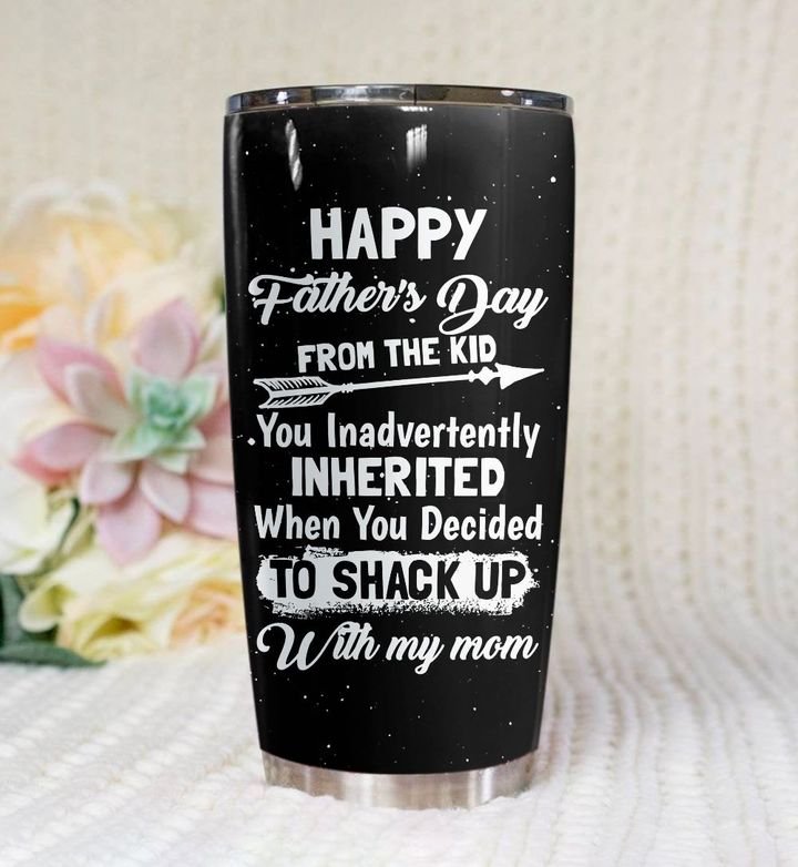 From the kid happy father's day all over printed steel tumbler 1