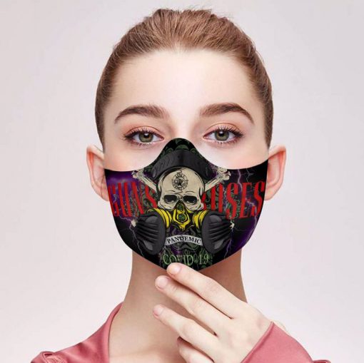 Guns n' roses covid-19 pandemic carbon pm 2,5 face mask 2