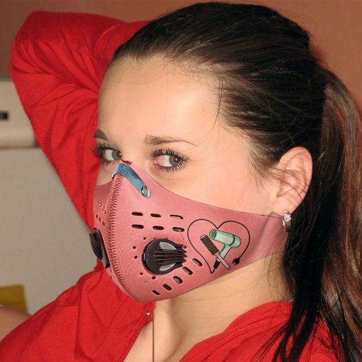 Hair salon hairstylist with carbon pm 2,5 face mask 1