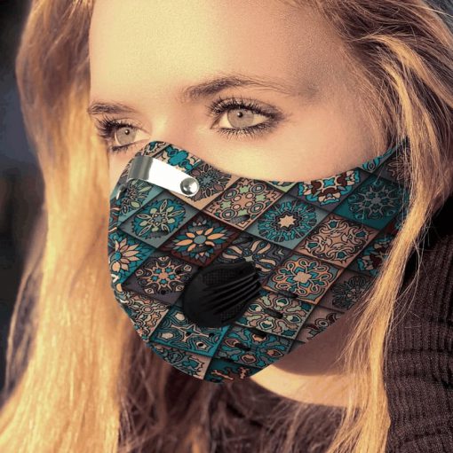 Hippie pattern carbon pm 2,5 face mask 2