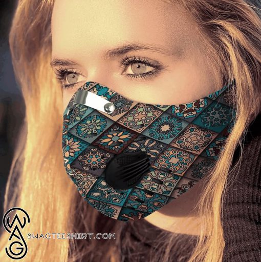 Hippie pattern carbon pm 2,5 face mask