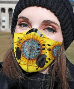 Hippie sunflower filter carbon pm 2,5 face mask 1