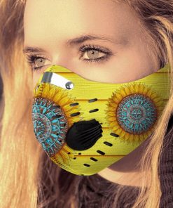 Hippie sunflower filter carbon pm 2,5 face mask 2